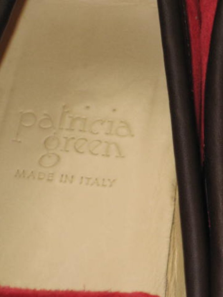 Patricia Green Sz 7 Italy Red Suede Driving Mocs Loafers All Leather Excellent — image 7 of 8